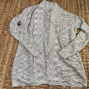 LOFT marbled shimmer stitchy open cardigan